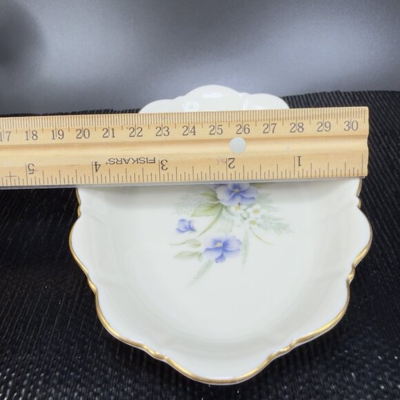 Vintage Pickard Fine China Porcelain Trinket Dish Tray USA Decorated Blue Flower - Picture 3 of 10